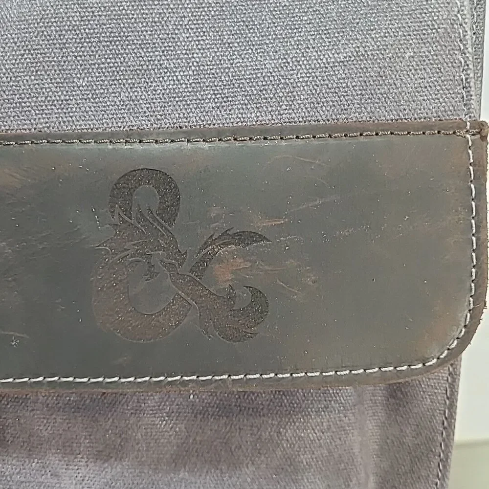 Dungeons & Dragons‎ / Magic The Gather Gray /Brown Leather Waxed Canvas Backpack